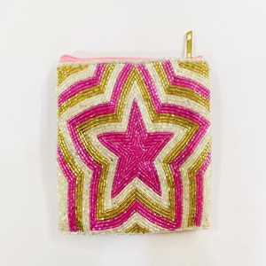 Monedero de Cuentas con Diseño de Estrellas Brillantes, Azul, Verde y Dorado, Estilo Mardi Gras, Hecho a Mano por MD HANDICRAFTS - Product Image 2