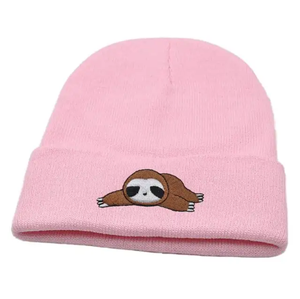 Bonnet d'hiver Jacquard personnalisable chaud tricoté Logo chapeau dessin animé motif Camouflage doux confortable accessoire de voyage d'affaires - Product Image 3