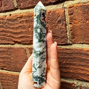 Vente en gros Agate mousse tour de cristal guérison émotionnelle Chakra énergie décoration de bureau à domicile quantité en vrac disponible - Product Image 2