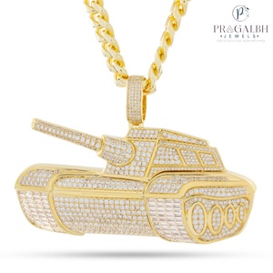 Collier pendentif Ailes d'ange No Limit Records, pierre naturelle glacée, plaqué or, style hip-hop tendance, cadeau pour homme - Product Image 5