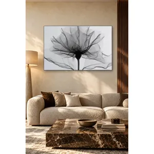 Impression sur toile Fida, feuille et fleur translucides noires et blanches - Product Image 5