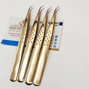 Pinzas de Fibra con Punta de Plasma Dorada, Pinzas Curvas en J de Acero Inoxidable para Extensiones de Pestañas, Pinzas para Pestañas en Abanico, Pinzas de Aislamiento - Product Image 4