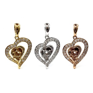 Pendentif Classique en Or Jaune Massif 18 carats avec Diamant Véritable Semi-Monté, Production Rapide, Haute Qualité, Spécialisé Bijoux, Cadeau Idéal pour Femme - Product Image 4