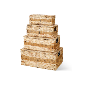 Paniers de rangement en jacinthe d'eau de haute qualité avec couvercles organisateur de cuisine de garde-manger rectangulaire en gros du Vietnam - Product Image 4