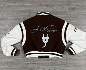 Chaqueta Varsity de cuero genuino Melton Wool Letterman Chaqueta Varsity personalizada hecha de acuerdo con su propio diseño - Product Image 2