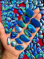 Pierres précieuses naturelles InfinityStones de qualité supérieure, cabochons en azurite bleue polis à la main, pierres précieuses en vrac pour la fabrication de bijoux, taille libre