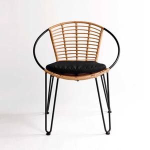 เก้าอี้หวายทำมือสไตล์วินเทจโบโฮธรรมชาติเฟอร์นิเจอร์รับประทานอาหารกลางแจ้งทำจากสเตนเลสสตีลชายหาดและบ้านที่เหมาะสมในเวียดนาม - Product Image 3