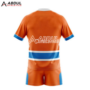 Durable Men Rugby Uniform Premium Polyester Material Quick Dry Short Sleeve Shirt And Shorts Perfect For Teams Youth Clubs - Product Image 3