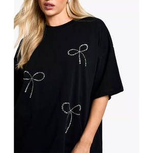 Camisetas de mujer de algodón 100% de alta calidad, camisetas de manga corta de diseño liso transpirable de secado rápido con cuello redondo - Product Image 4