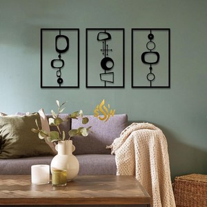 Fournisseur direct usine Art mural carré noir métal Art mural abstrait salon décoration tenture murale Art pour chambre intérieure - Product Image 1