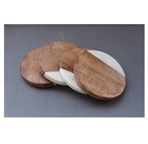 Enamel Print Handmade Modern Round Wood Tea Coffee Wine Glass Mats <b>Pads</b> High Quality Homeware Tableware Dinnerware Coaster - Product Image 4