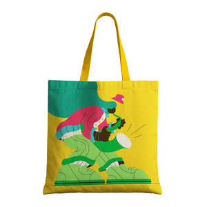 Durable 12oz Music-Themed Canvas Tote <b>Bag</b> <b>Long</b> Medium Heat Transfer Letter Cartoon Personalized Beach <b>Bag</b> for Daily Advertising - Product Image 5