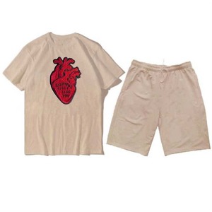 High Quality Embroidered <b>T</b> <b>Shirt</b> and Shorts Set <b>for</b> <b>Men</b> Low MOQ Apparel Factory Custom Woven Labels - Product Image 3