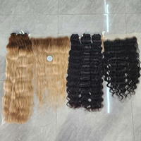 Paquete de extensiones de cabello humano crudo vietnamita PREMIUM SDD 100% Onda profunda y encaje frontal de 13x4 Hd Longitudes 10-30 pulgadas a granel