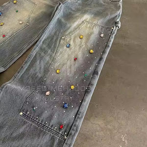 Diseño personalizado algodón poliéster hecho strass pantalón peso ligero de calidad superior strass pantalón para hombres - Product Image 5