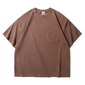 Venta al por mayor personalizado Vintage ácido lavado camiseta para hombres 100% algodón ligero de moda peso pesado de gran tamaño Fit - Product Image 2