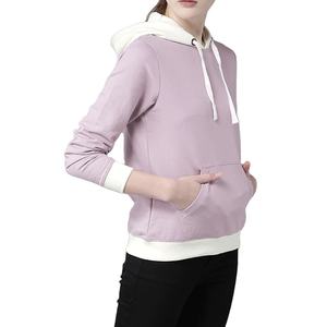 20225 personalizado de alta calidad mujer cuello alto Sudadera con capucha 100% algodón Casual pulóver para Otoño/Invierno mujer básica Sudadera con capucha - Product Image 4