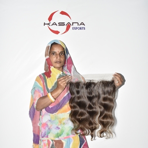 Extensions de cheveux naturels indiens non traités 13*4 Frontal Cuticule Aligned Natural Color pour femmes Perruques en cheveux humains noirs bruts Prix ​​bas - Product Image 3
