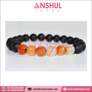 Premium Quality Best Selling Fashion Jewelry Women's Crystals 8mm Round <b>Gemstone</b> Beaded Lava Diffuser <b>Bracelet</b> at Bulk Price - Product Image 6