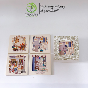 Ensemble de sous-verres carrés en céramique de haute qualité écologique, décoration de style de vie, vente en gros, bon prix, provenant du Vietnam - Product Image 4
