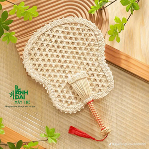 Éventails en paille de blé naturels tissés à la main, légers, faits à la main, avec personnalisation du logo - Product Image 5