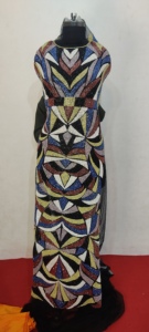 Ethnique indien et pakistanais brodé filet tissu travail dessiné à la main conception avant arrière panneaux adultes mariage fête d'anniversaire costume - Product Image 3