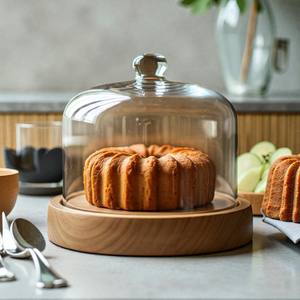 Dôme à gâteau rond fait à la main, écologique, en bois de mangue/acacia, plus haut, pour la présentation des aliments, centre de table, mariage, buffet, service - Product Image 5