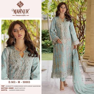 Nouveau Design exclusif vêtements de fête encolure dégagée avant et arrière des deux côtés broderie travail dames Salwar costume taux abordable - Product Image 3