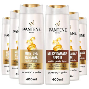 Shampooing Bio Pro-V – Lot de 6 flacons de 400 ml – Collection Mixte – Soin Réparateur Sans Rinçage Anti-Dommages Hydratant Qualité Salon - Product Image 1