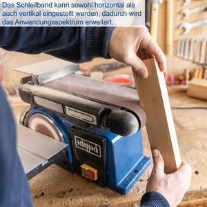 Lijadora de Disco Eléctrica de 370W con Plato de Lijado de 715mm x 100mm, Mesa de Soporte de 150mm, Velocidad Ajustable de 90-45 Grados, 7.5 m/s - Product Image 3