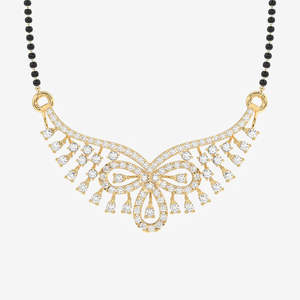 Mangalsutra de Oro de 18K para Mujer con Diamante Cultivado en Laboratorio de Corte Redondo, Joyería Cultural Coleccionable - Product Image 1