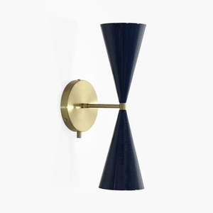 Minimalist Metal Wall Lamp Cone Shade E27 LED 2700K Warm White Black Gold White Wall-Mounted <b>Indoor</b> <b>Lighting</b> Fixture - Product Image 2