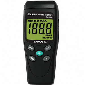 Testeur d'énergie solaire portable TM-206, testeur de rayonnement solaire, écran LCD 3,5 chiffres pour l'inspection des systèmes photovoltaïques - Product Image 1