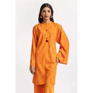 Ensemble Coordonné en Polyviscose Imprimé au Bloc IPS-24-105 Coupe Décontractée Quotidienne Col Mandarin Taille Élastique Respirant - Product Image 2