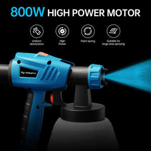 Kit de pulvérisateur de peinture électrique HVLP haute performance 800W, 3 buses (1.0/1.8/2.6mm), tuyau de 2.5m, gobelet de viscosité, pistolet de pulvérisation tout-en-un en plastique - Product Image 3