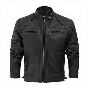 Men's Real Cowhide Leather Sportswear Motorcycle Jacket Windproof Breathable CE Protection for Street Racer Riding Jackets - Product Image 1