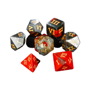 Dés en pierre de haute qualité, pierre de sang africaine, pierre précieuse naturelle, sculpture romaine, pierre gravée, ensembles de dés personnalisés, pierre de cristal viking - Product Image 3