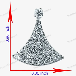 Colgante Clásico en Forma de Campana con Moissanita Chapado en Oro, Diseño Abstracto con Pavé, Joyería Elegante para Regalo Unisex - Product Image 4