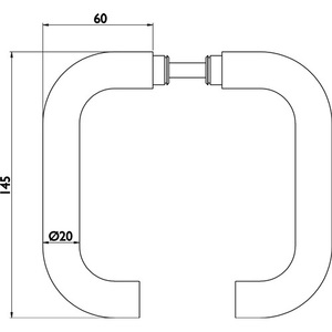 Manijas de Puerta de Vidrio en Forma de U de Acero Inoxidable, Par 1801 BASIC 01 Cuadradas de 8 mm de HERMAT - Product Image 3