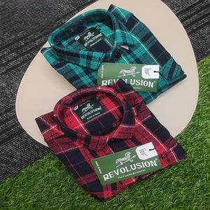 Camisa a cuadros Premium Grindal para niños al por mayor estilo informal de doble bolsillo con función de secado rápido mangas completas - Product Image 1