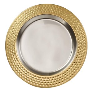 Nouveau Design En Métal Sous L'assiette Placage Argent Assiette De Service Antique Décorative Pour Restaurant À La Main En Vrac - Product Image 4