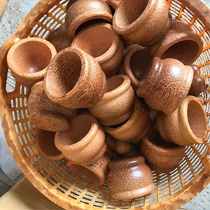 Wholes-taza de té de madera de coco hecha a mano, estilo Vintage de coco Natural a 99GD - Product Image 4