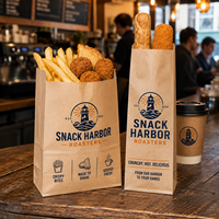 Sacs à emporter personnalisés AT PACK, sacs en papier résistants à la graisse pour frites, croquettes, cafés, restaurants et fast-foods au Royaume-Uni
