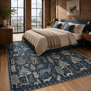 Alfombra lavable Netline Home Archive Border Bright Blue Heritage - Product Image 3