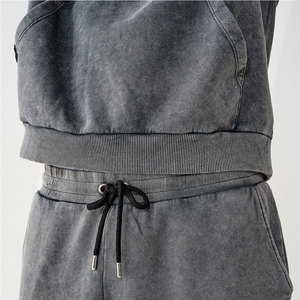 Chándal de algodón 100% de alta calidad para hombre, nuevo diseño, forro polar transpirable, logotipo personalizado, de talla grande, conjuntos con capucha de patrón sólido de invierno - Product Image 6