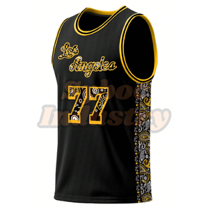 Maillot de basket-ball personnalisé en polyester respirant, maillot de basket-ball élégant sans manches avec impression par sublimation, uniforme avec logo de l'équipe - Product Image 5