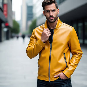 Manteau en cuir universitaire d'hiver de haute qualité hommes veste en cuir boutonnée personnalisée garçons Street Style Vintage Varsity vestes en cuir - Product Image 1