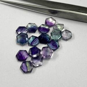 6mm naturel arc-en-ciel Multi Fluorite hexagone pierre polie à facettes en vrac pierre précieuse en gros du fournisseur en gros offres personnalisées - Product Image 2