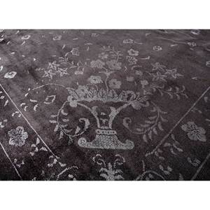 Tapis rectangulaire Azalea gris et noir en laine et soie noué à la main, motif floral et abstrait, pour couloir et pièces - Pae-6173 - Product Image 3