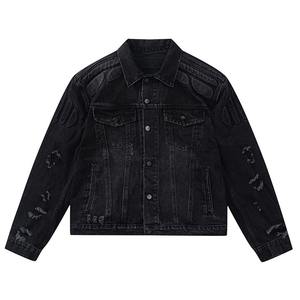 Veste en jean personnalisée, impression basique, veste en jean décontractée pour homme, couleur unie, veste en jean pour homme en vente - Product Image 3